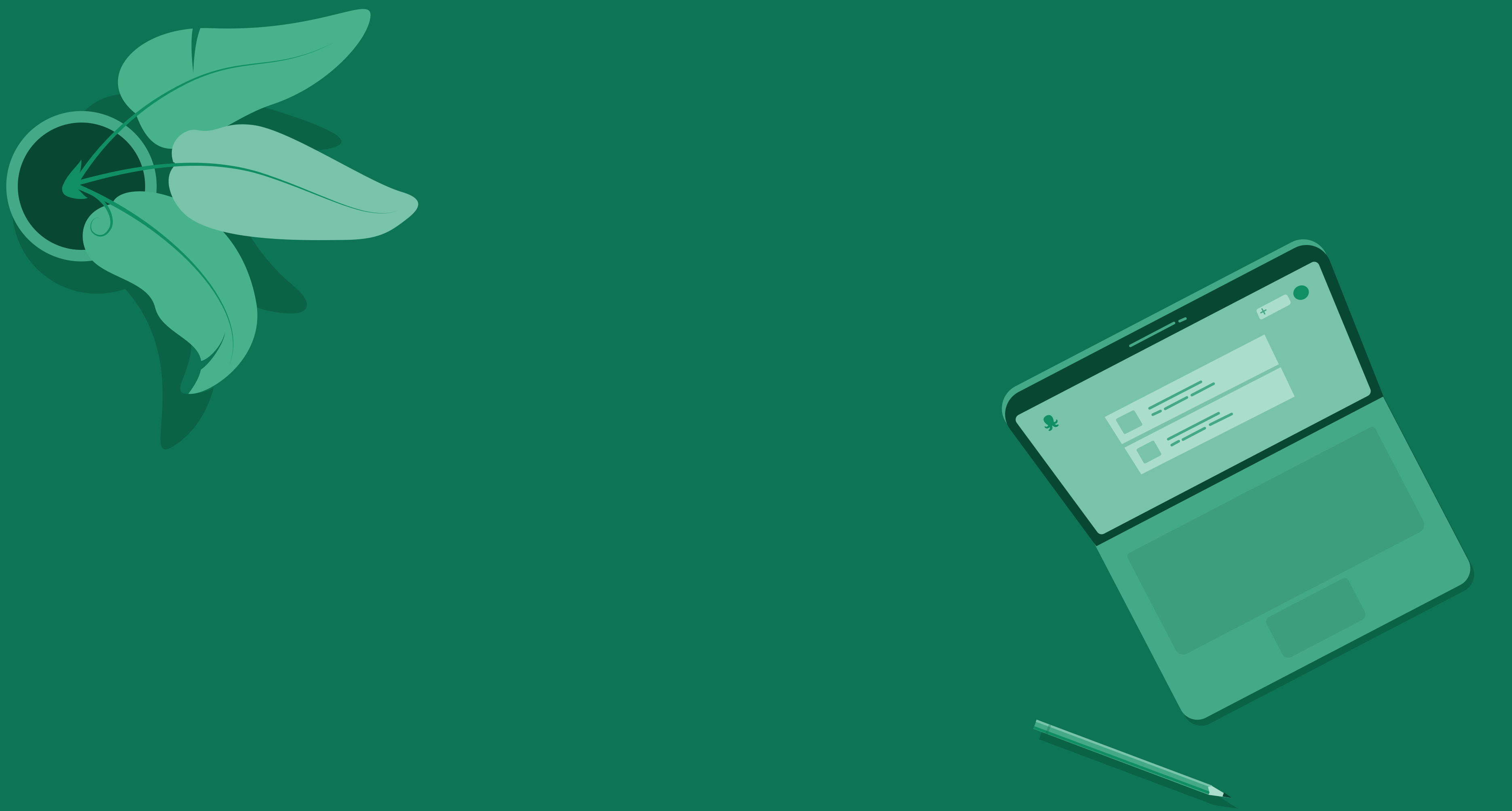 a green background