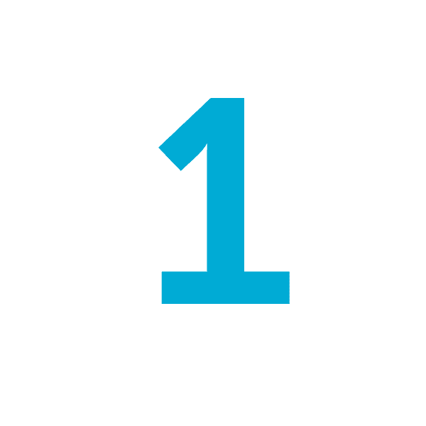 number one in blue color