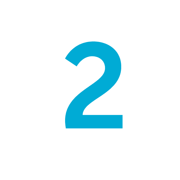 number two in blue color