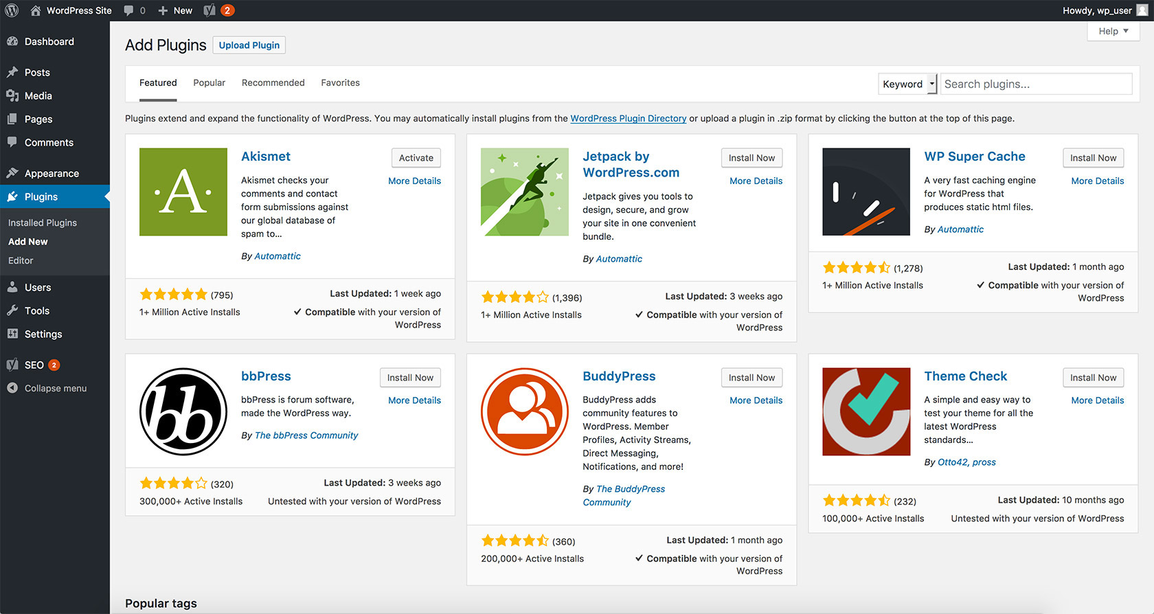WordPress plugins catalogue