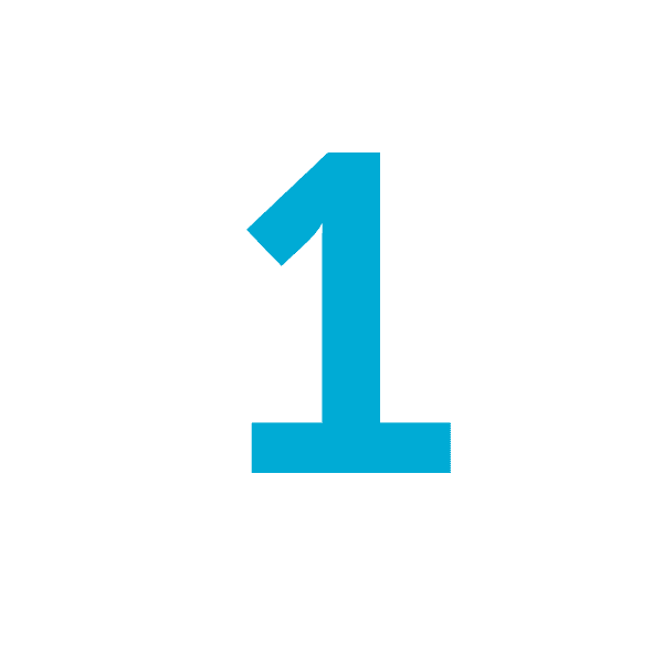 number one in blue color