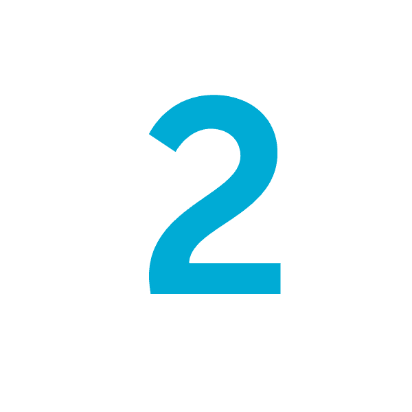 number two in blue color