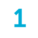 number one in blue color