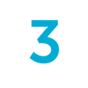 number three in blue color