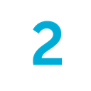 number two in blue color